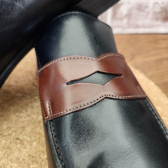 Donald J. Pliner Two Tone Penny Loafers mens Black/ Brown size 13 - Picture 9 of 16